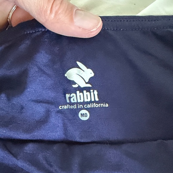 Rabbit Women's neon orange & navy trail Shorts - Picture 2 of 5